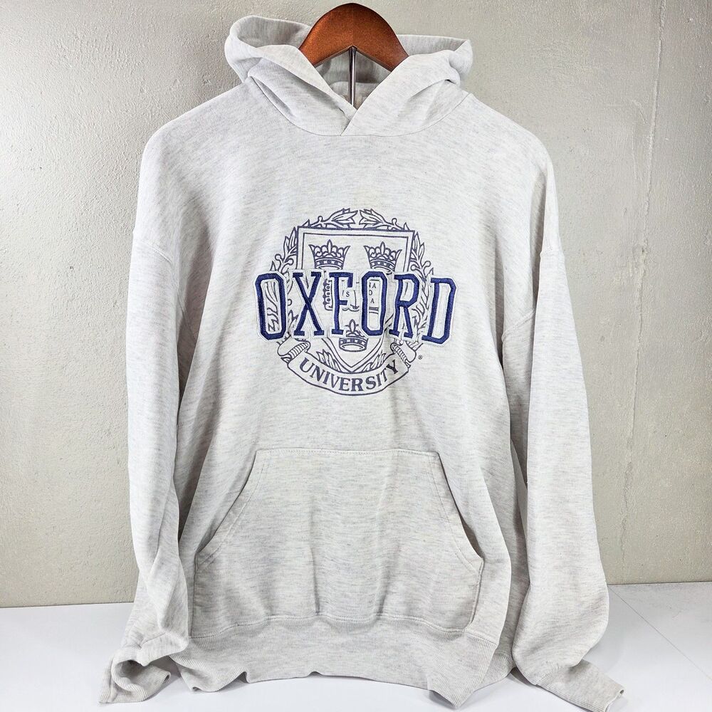 Vintage 80s Oxford University Pullover Hooded Sweatshirt Jerzees Sz XL